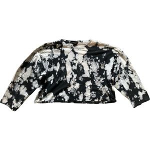 Tie Dye Sweatshirt - Black & Grey - Size Small